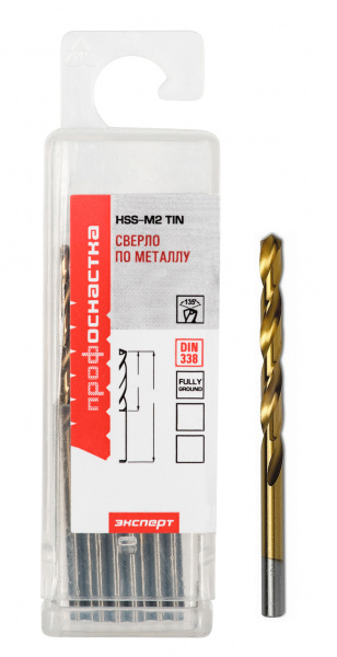 Сверло Ø  4,4 мм ц/х (10 шт.) HSS M2 TIN ПрофОснастка Эксперт
